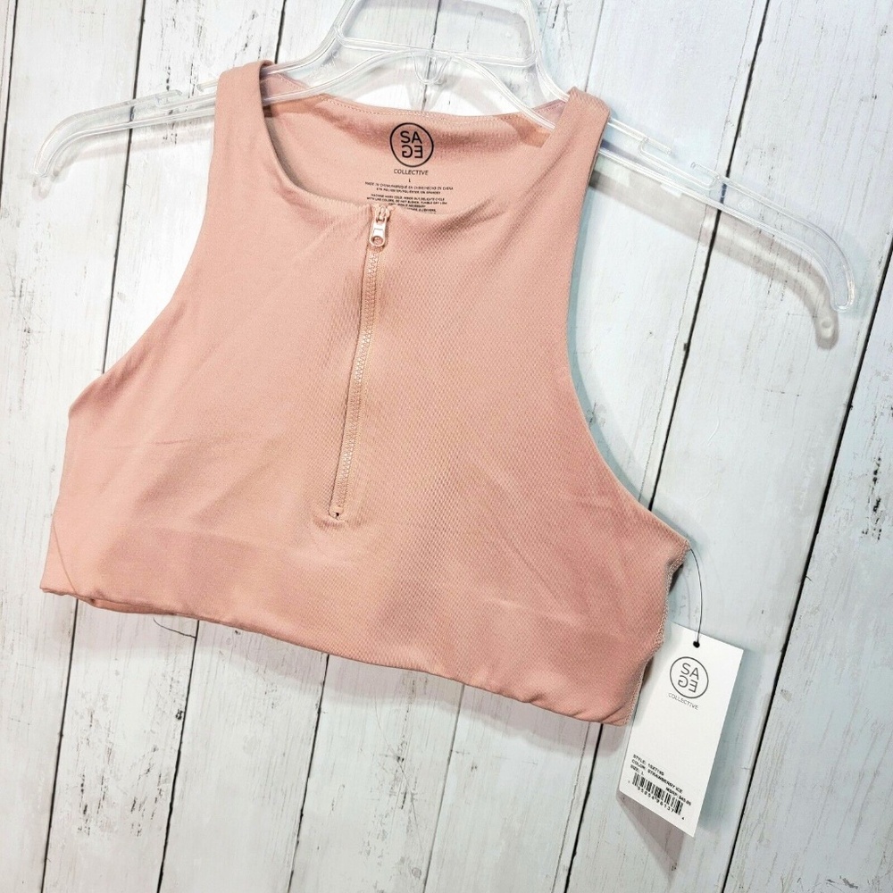 Sage Collective Zip Front Sports Bra